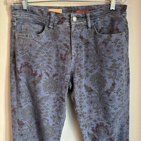 Anthropologie Pilcro Women blue tribal paisley boyfriend slim jeans size 28 EUC! - Picture 2 of 15